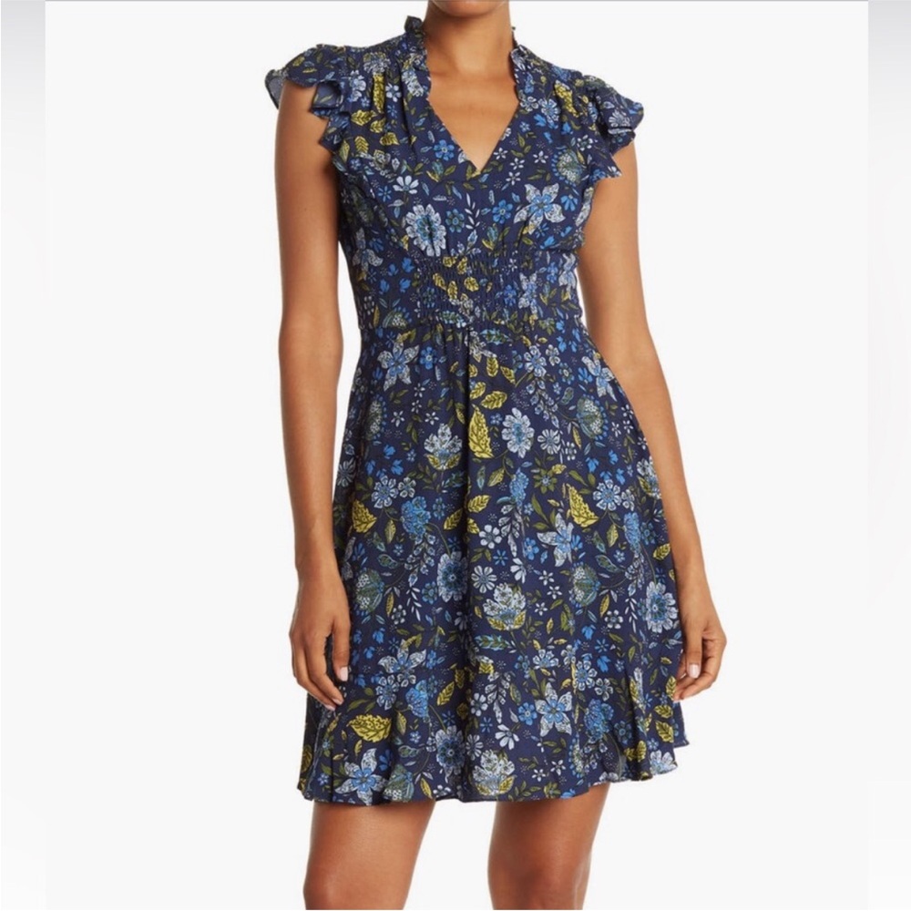 LONDON TIMES Womens Navy Sleeveless Short Evening Fit + Flare Dress Size 2